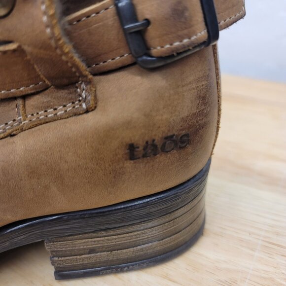 Taos Combo Leather Boot Faux Fur Lining Snap Buckle Side Zip Brown Women's 10 - Picture 2 of 11